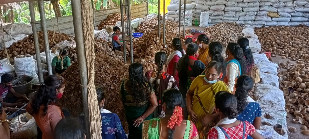 Field visit to Copra unit at Burmanalla for coconutshell collection