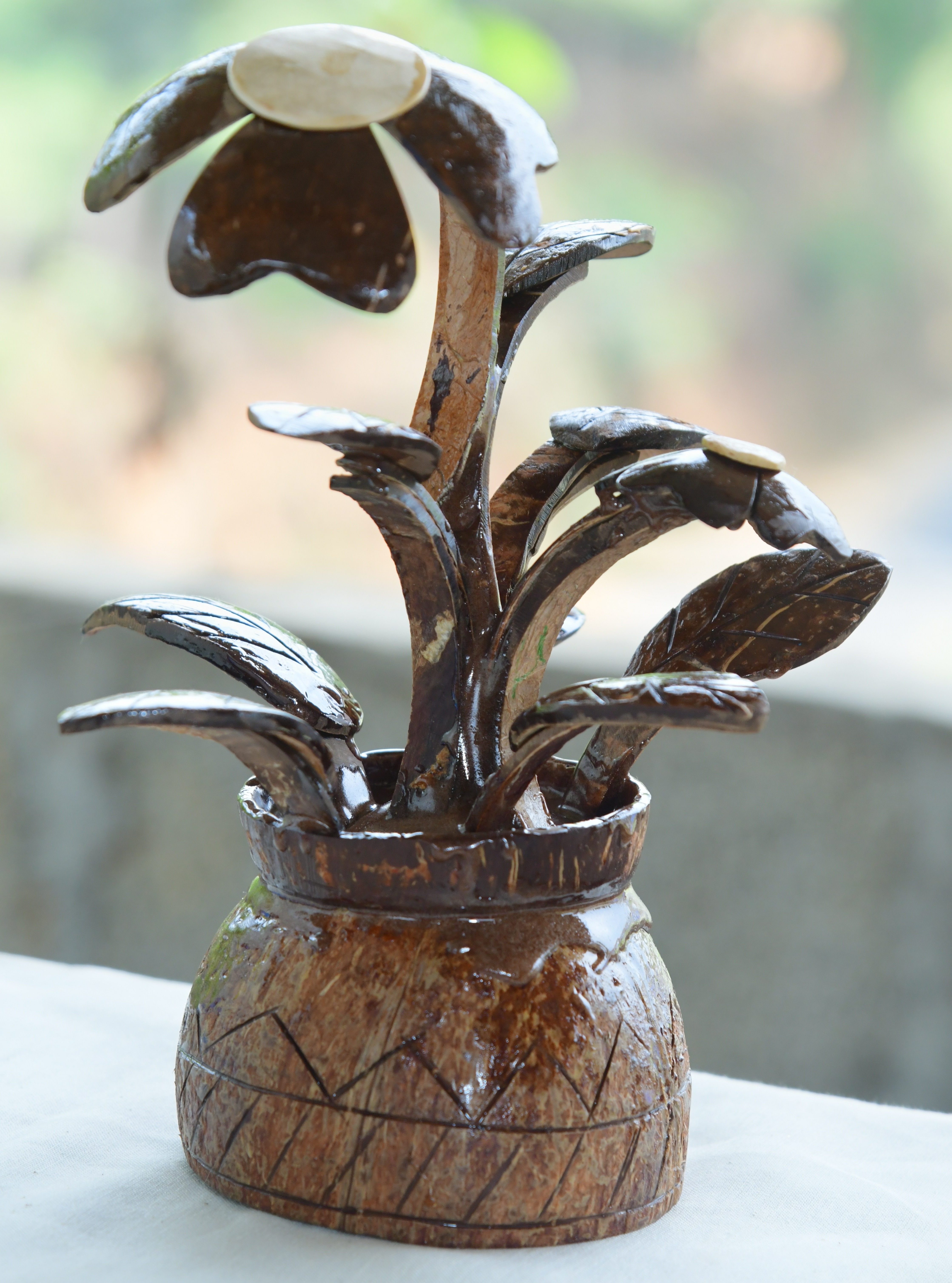 Display of Coconut shell handicrafts 
