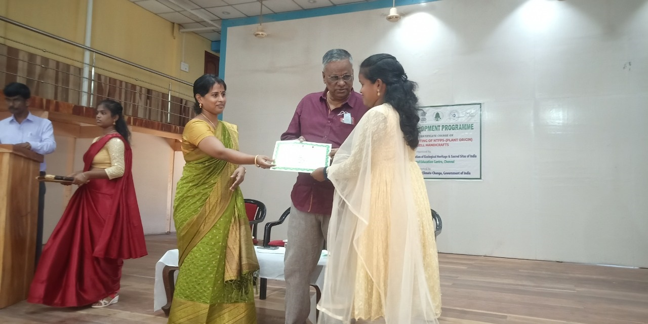 Course completion certification distribution by Mrs. Kavitha Udhaykumar, Chairman, PBMC, Port Bla