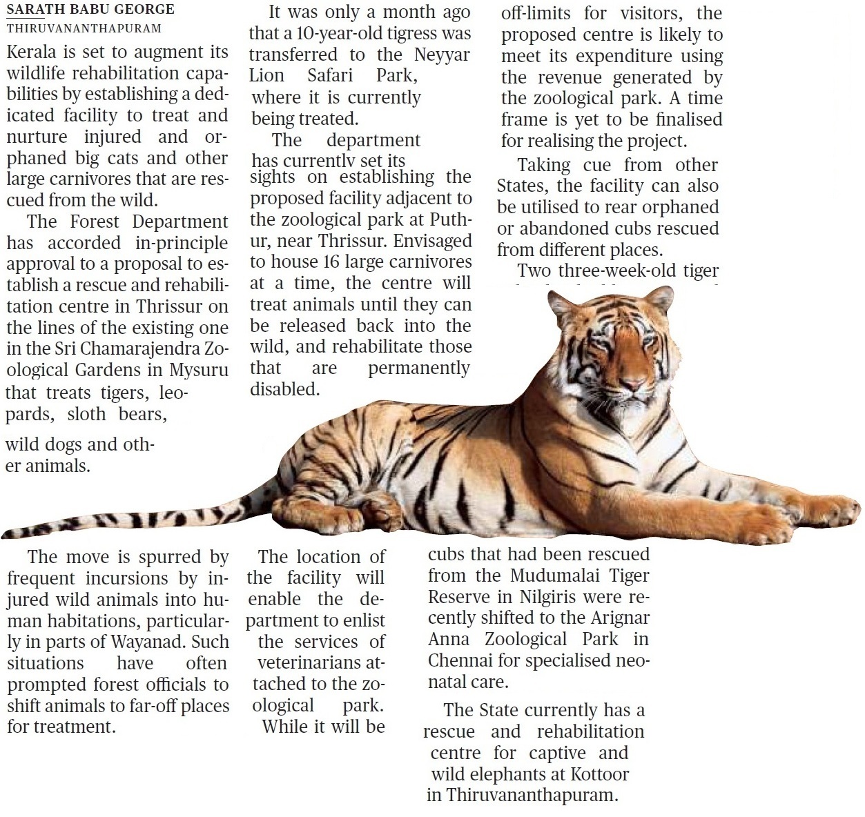 Kerala is set to augment wildlife rehab